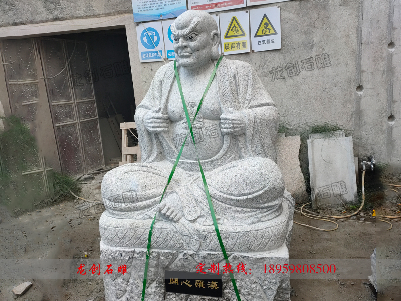 浙江省臺(tái)州市慈恩寺石雕十八羅漢雕刻發(fā)貨