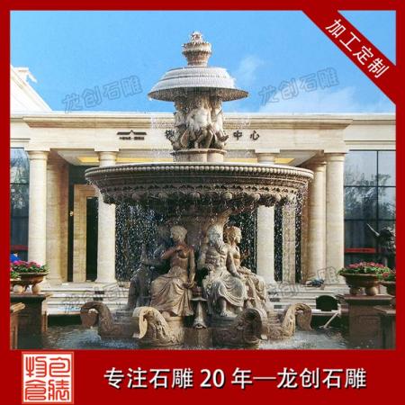 優(yōu)質石材埃及米黃石雕水缽報價